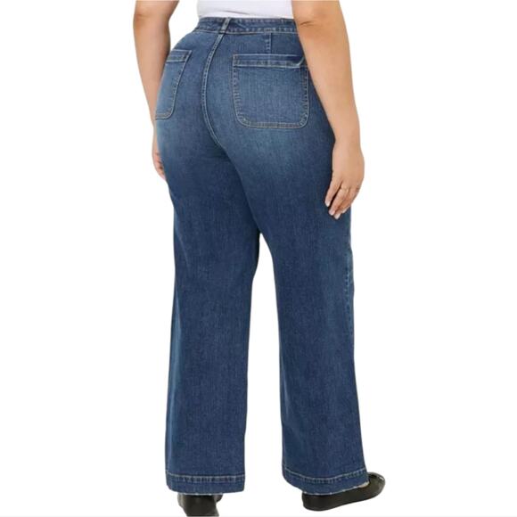 Torrid‎ Vintage Stretch Patch Pockets Wide Leg Women's Blue Jeans Plus Size 20 - Picture 9 of 13